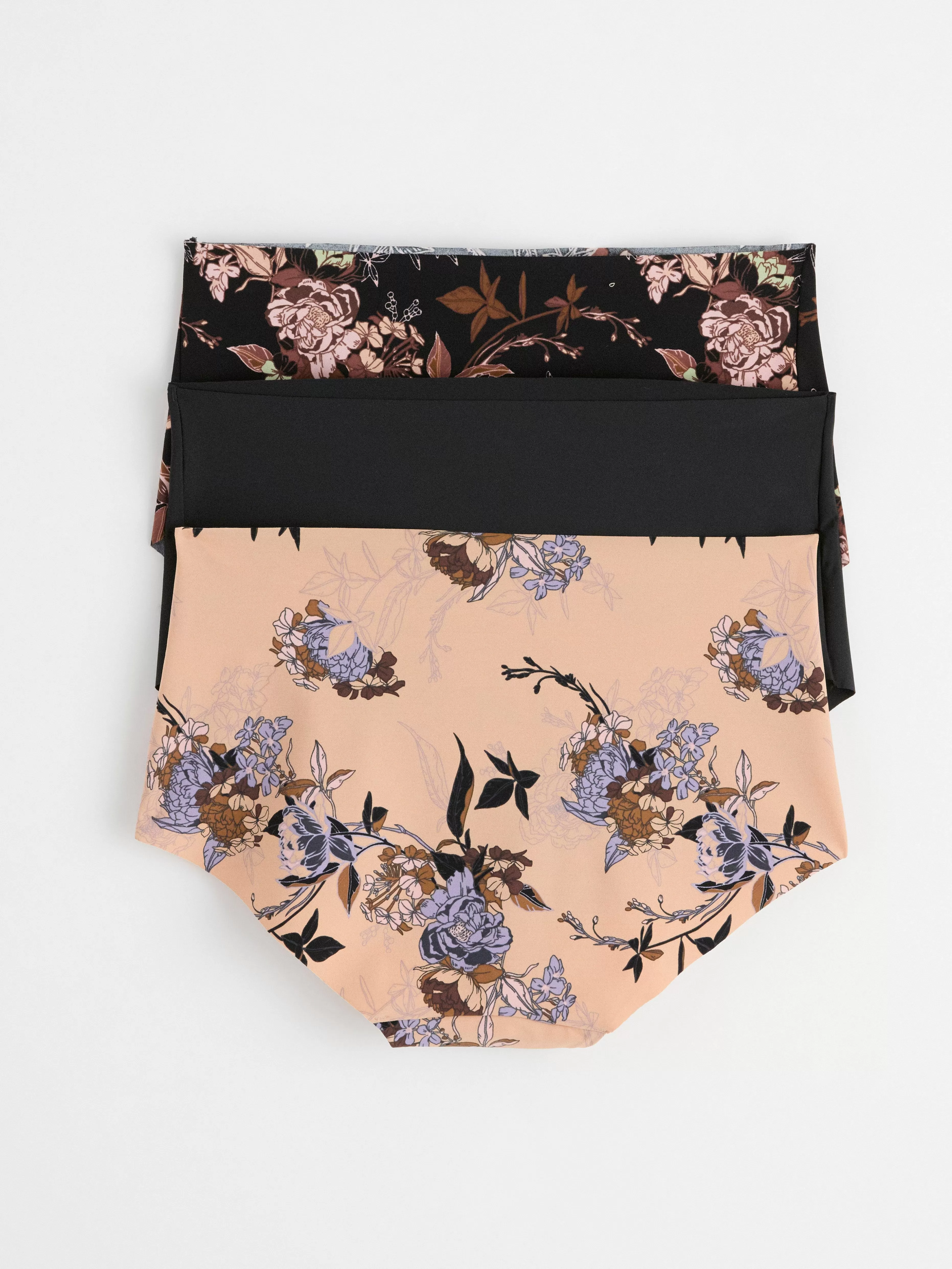Dam Lindex 3-Pack Trosor Med Normalhog Midja Och Blommor