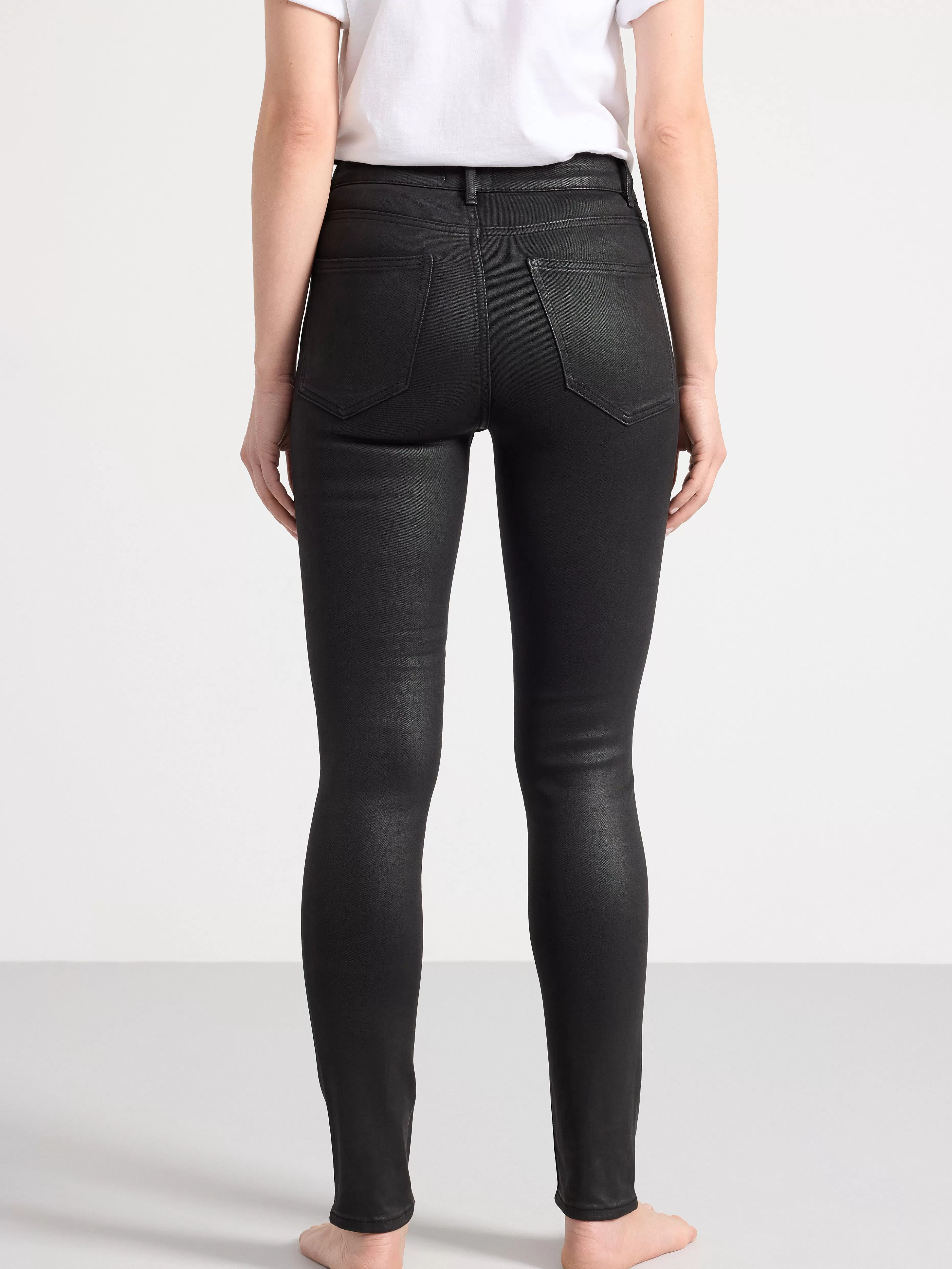 Dam Lindex Alba-Jeans Med Smal Passform, Smalt Ben Och Belagd Yta