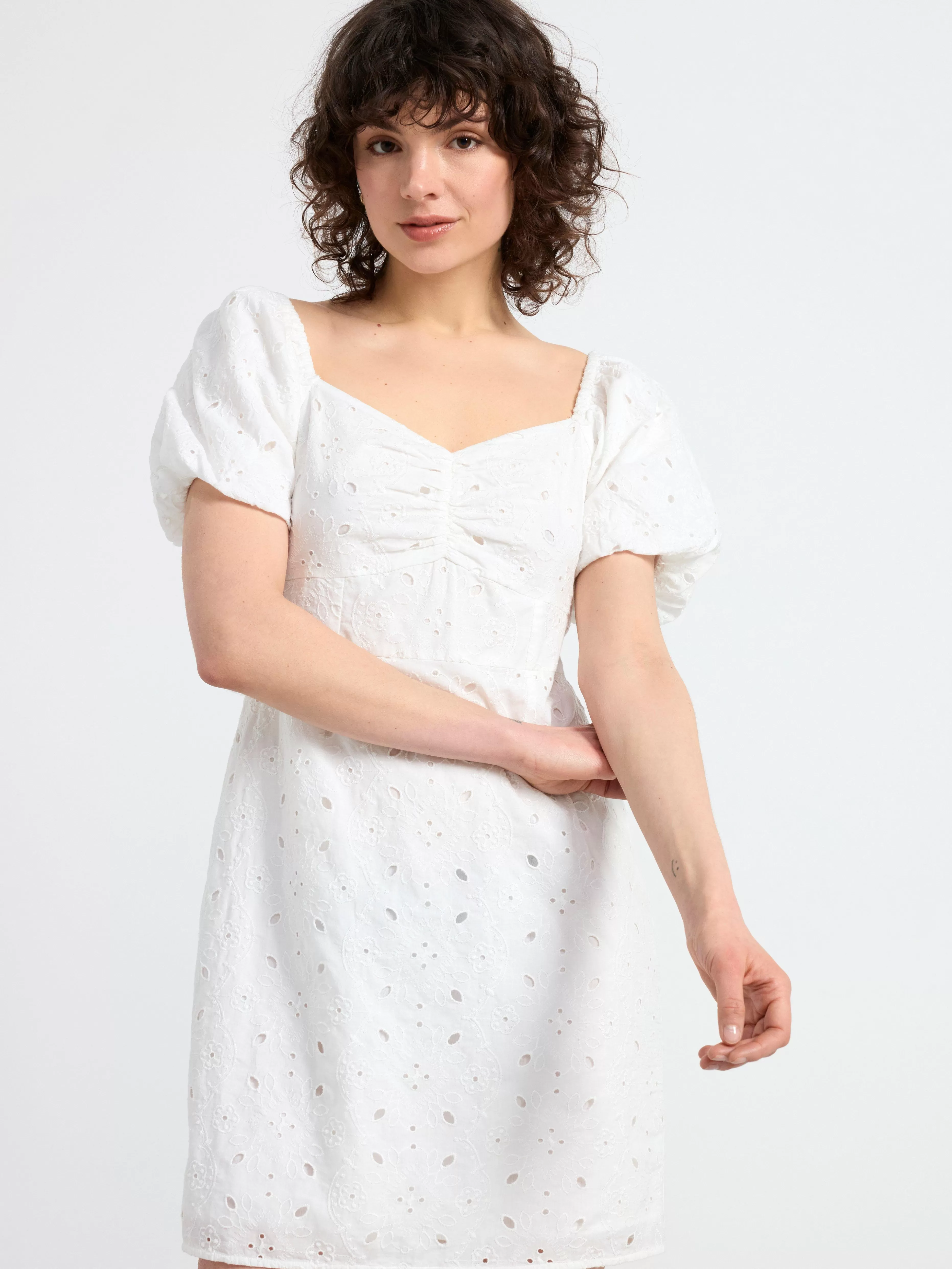 Dam Lindex Klanning Med Broderie Anglaise