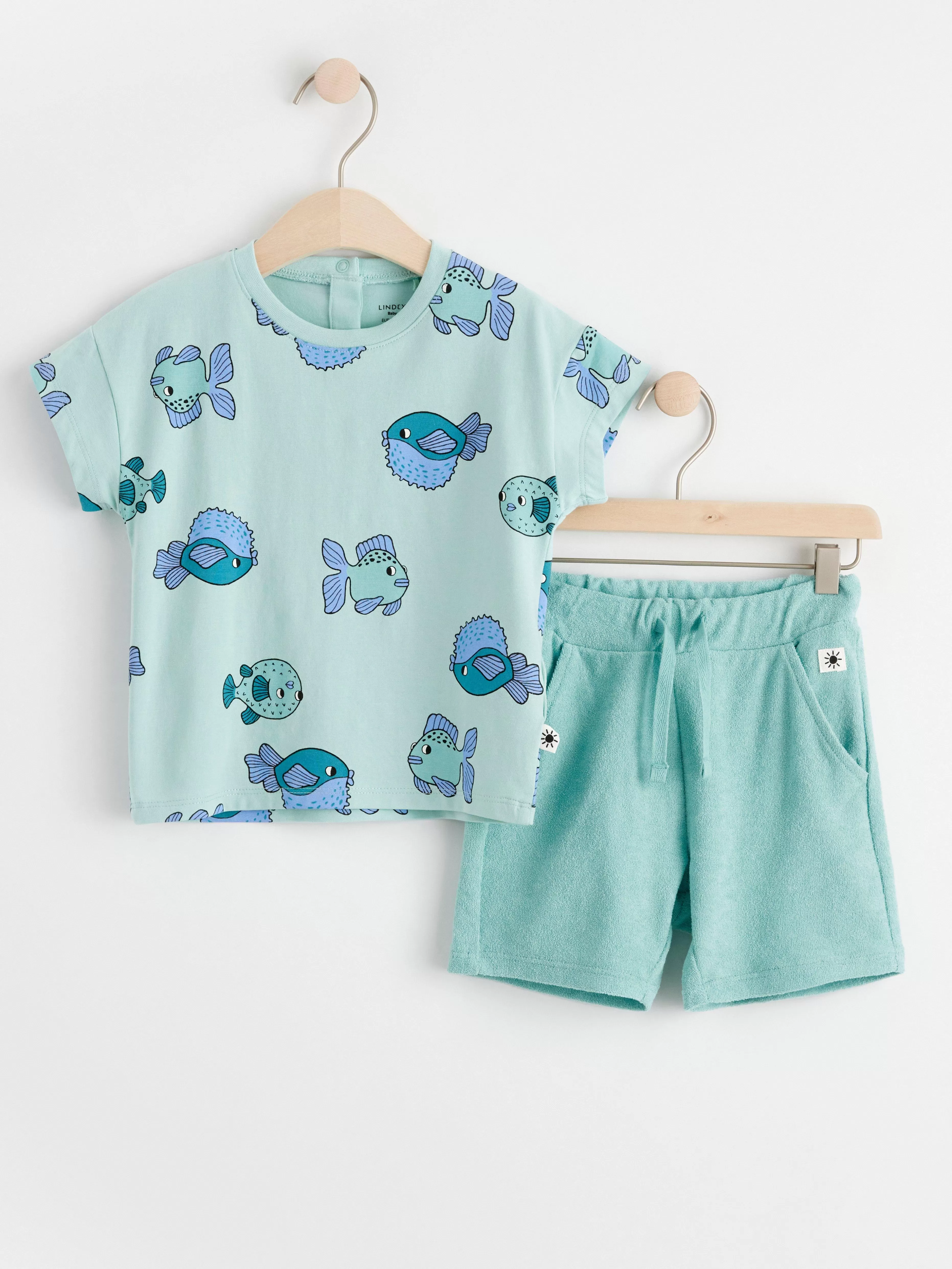 Bebis Lindex Set Med Topp Och Frotteshorts