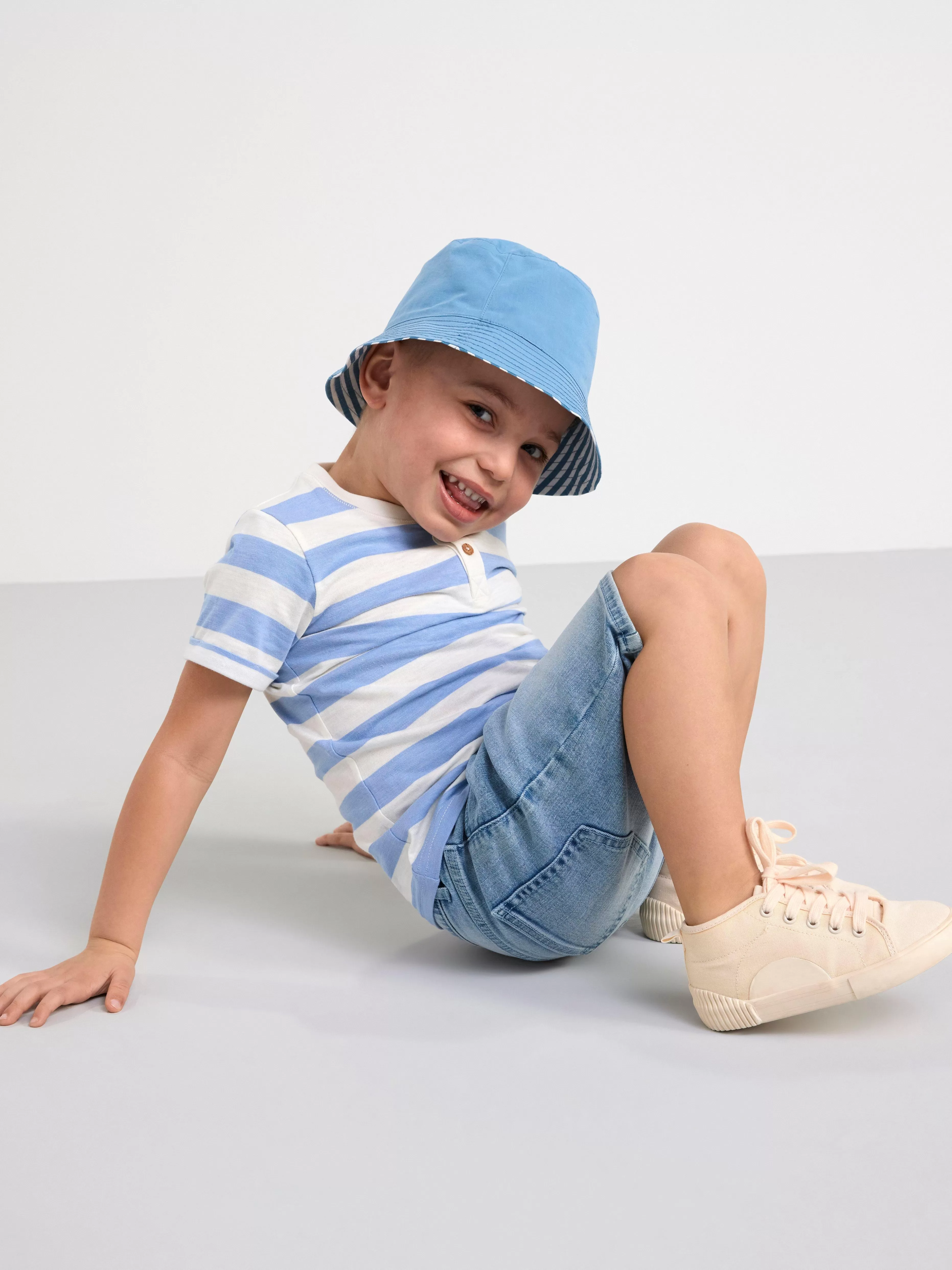 Barn Lindex Sture Pull-Up-Shorts I Denim Med Normalhog Midja Och Rakt Ben