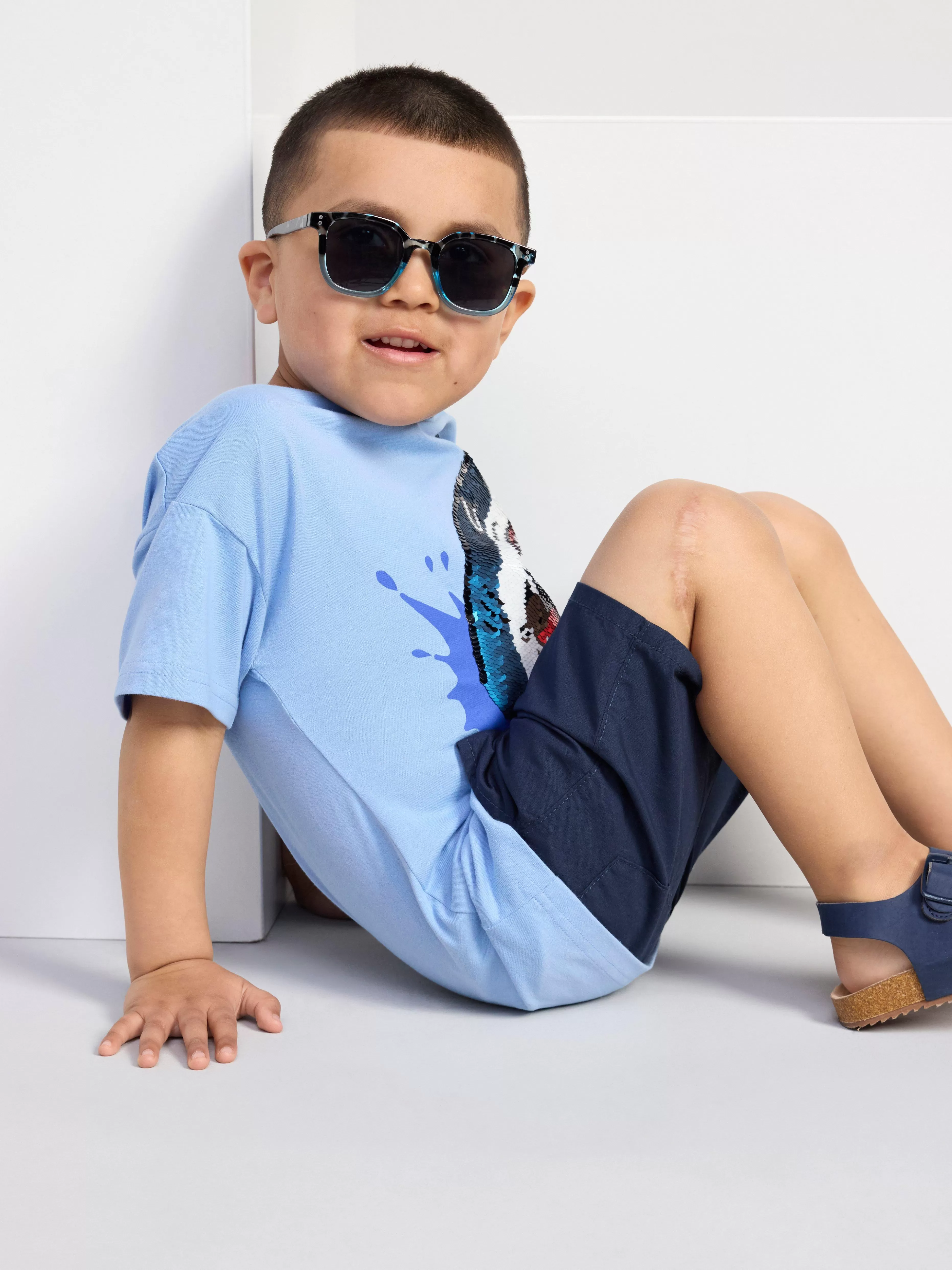 Barn Lindex Sven Poplinshorts Med Raka Ben Och Normalhog Midja