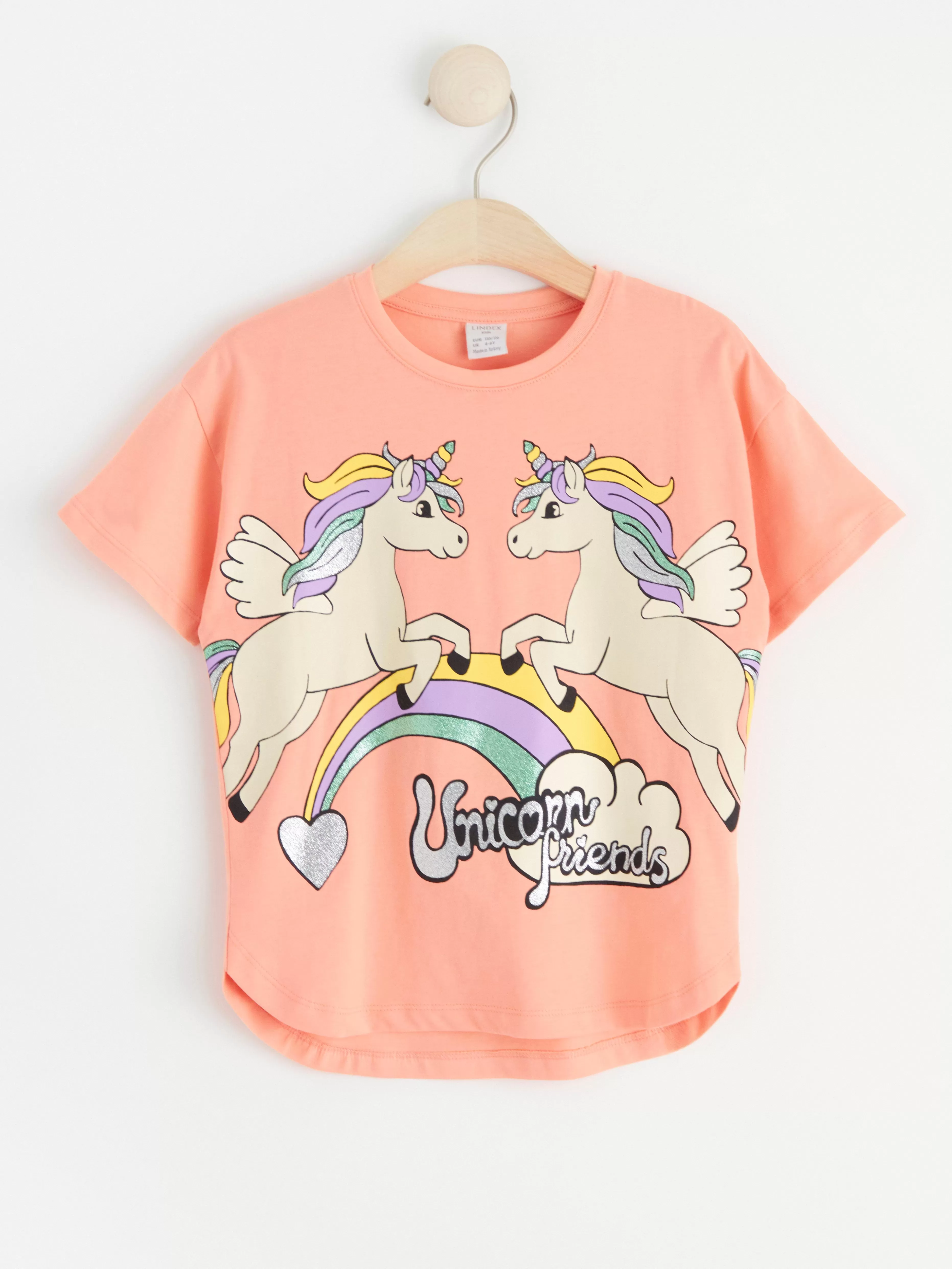 Barn Lindex T Shirt I Oversize Modell Med Enhorningar