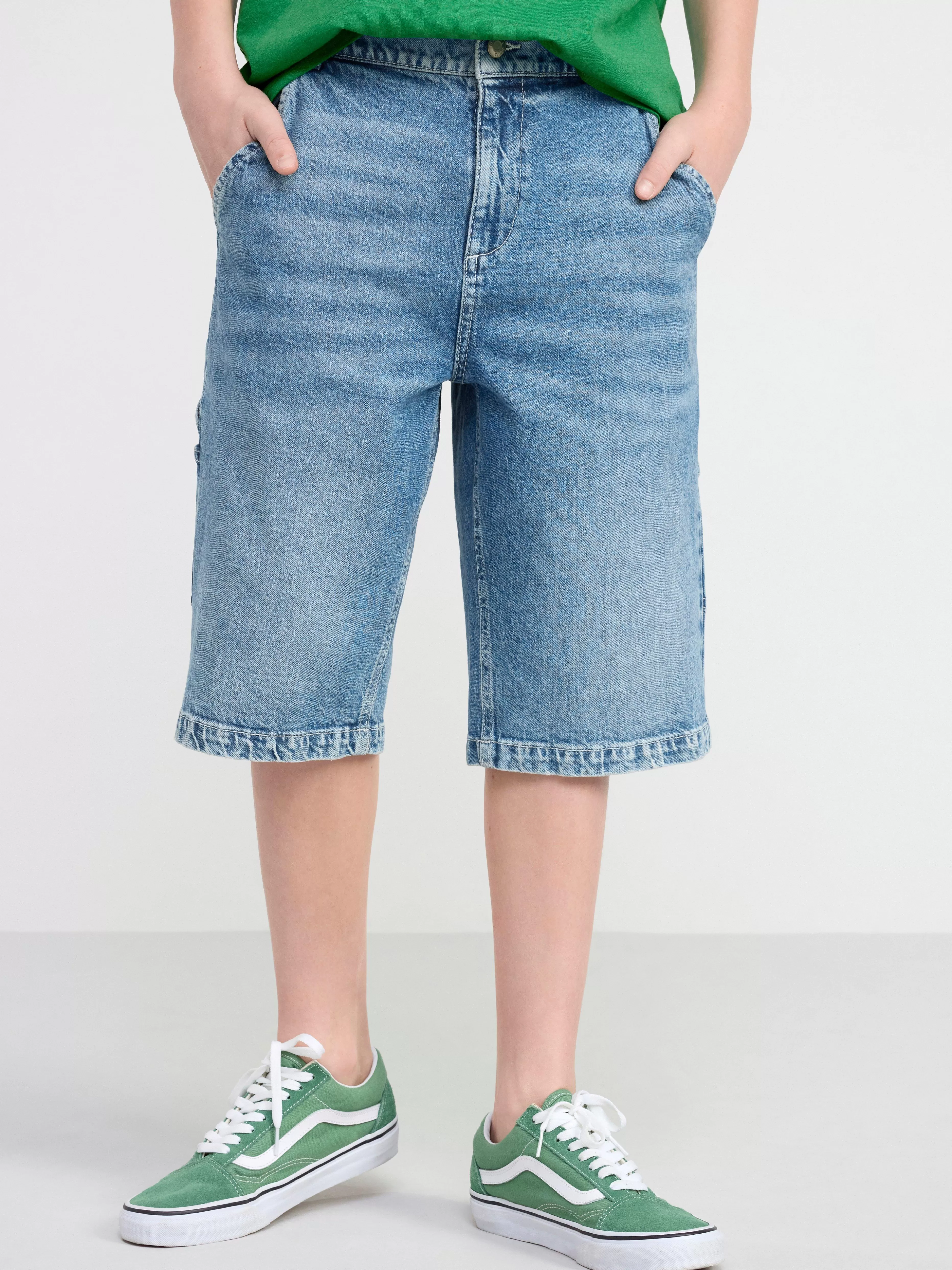 Barn Lindex Vilgot Jeansshorts Med Normalhog Midja Och Vida, Raka Ben