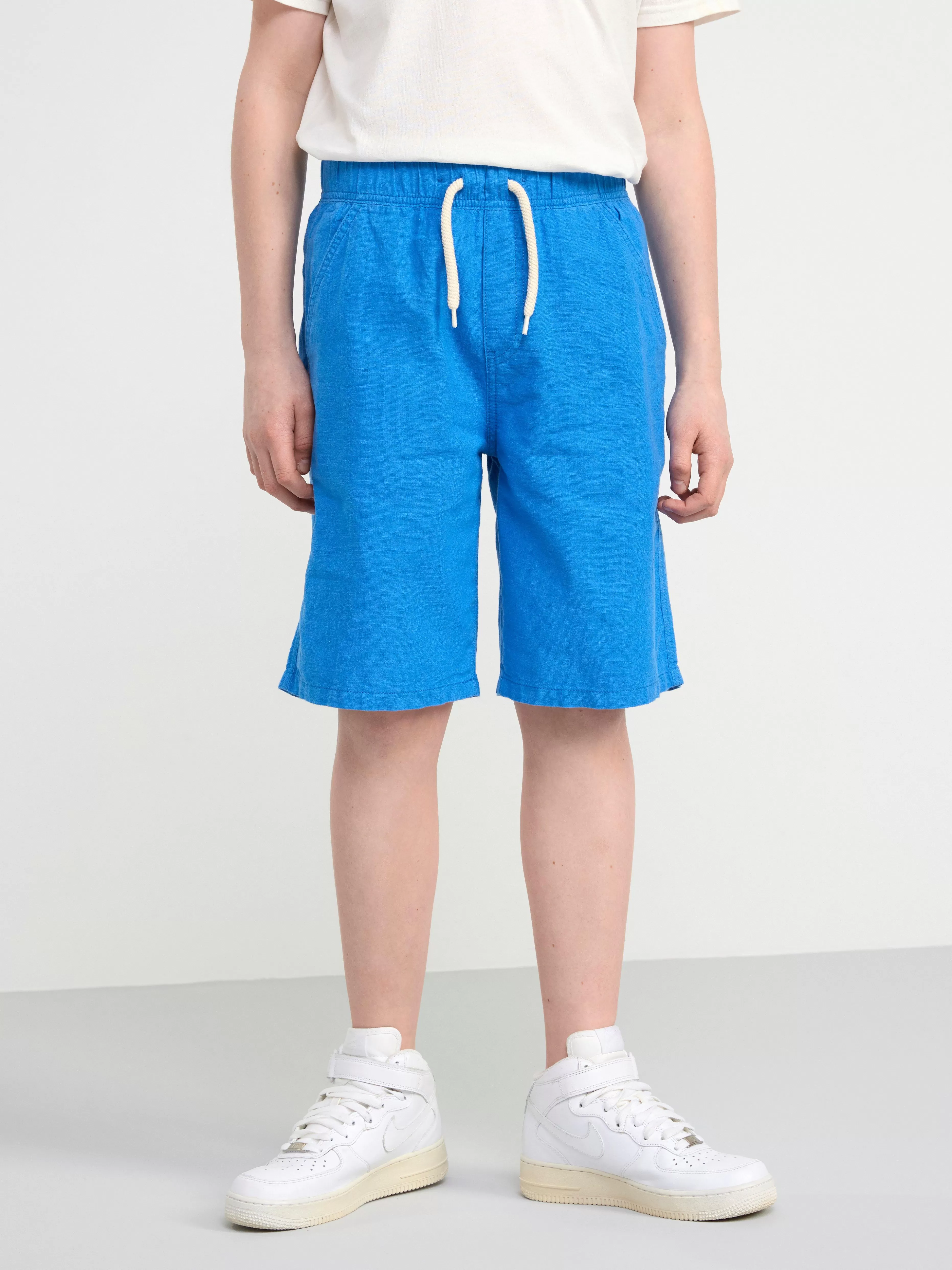 Barn Lindex Vilgot Vida Shorts Med Normalhog Midja I Linneblandning