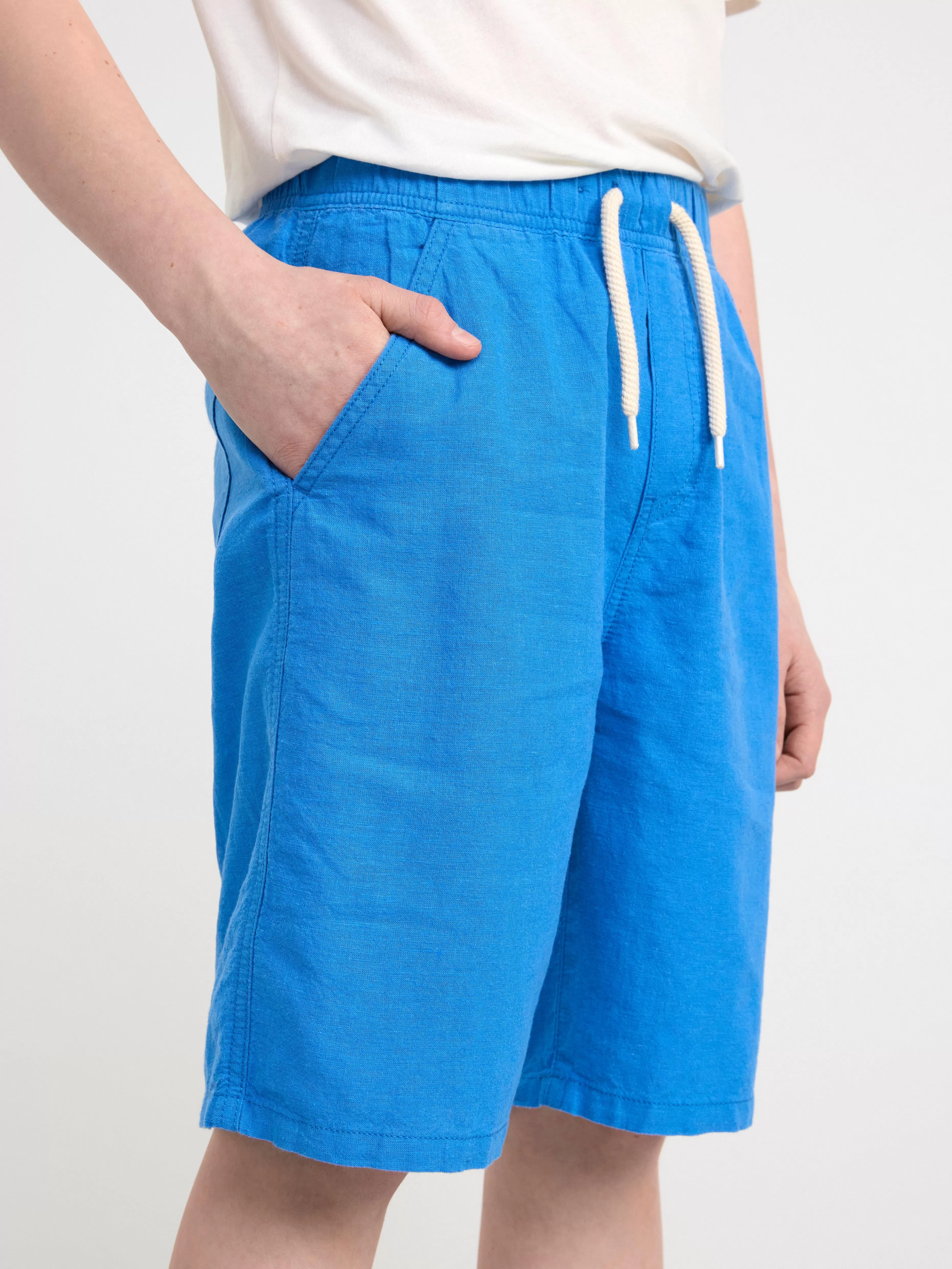 Barn Lindex Vilgot Vida Shorts Med Normalhog Midja I Linneblandning